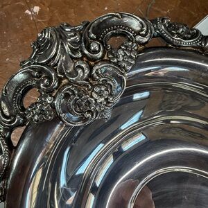 Wallace Baroque Silver Plate Footed Serving‎ Bowl”